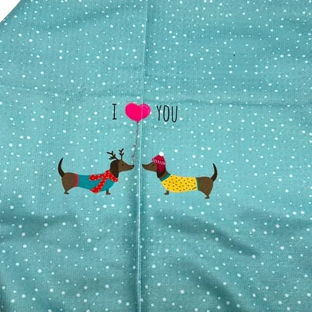 Five Adorable Dachshund Winter Kitchen Towels